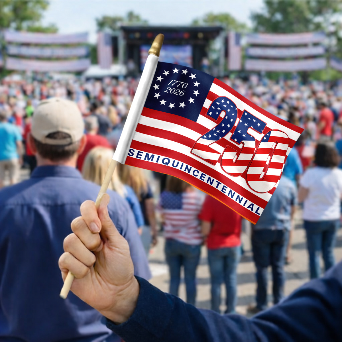 1776 2026 America 250th Semiquincentennial Us Flag Handheld Flag HA75 898902