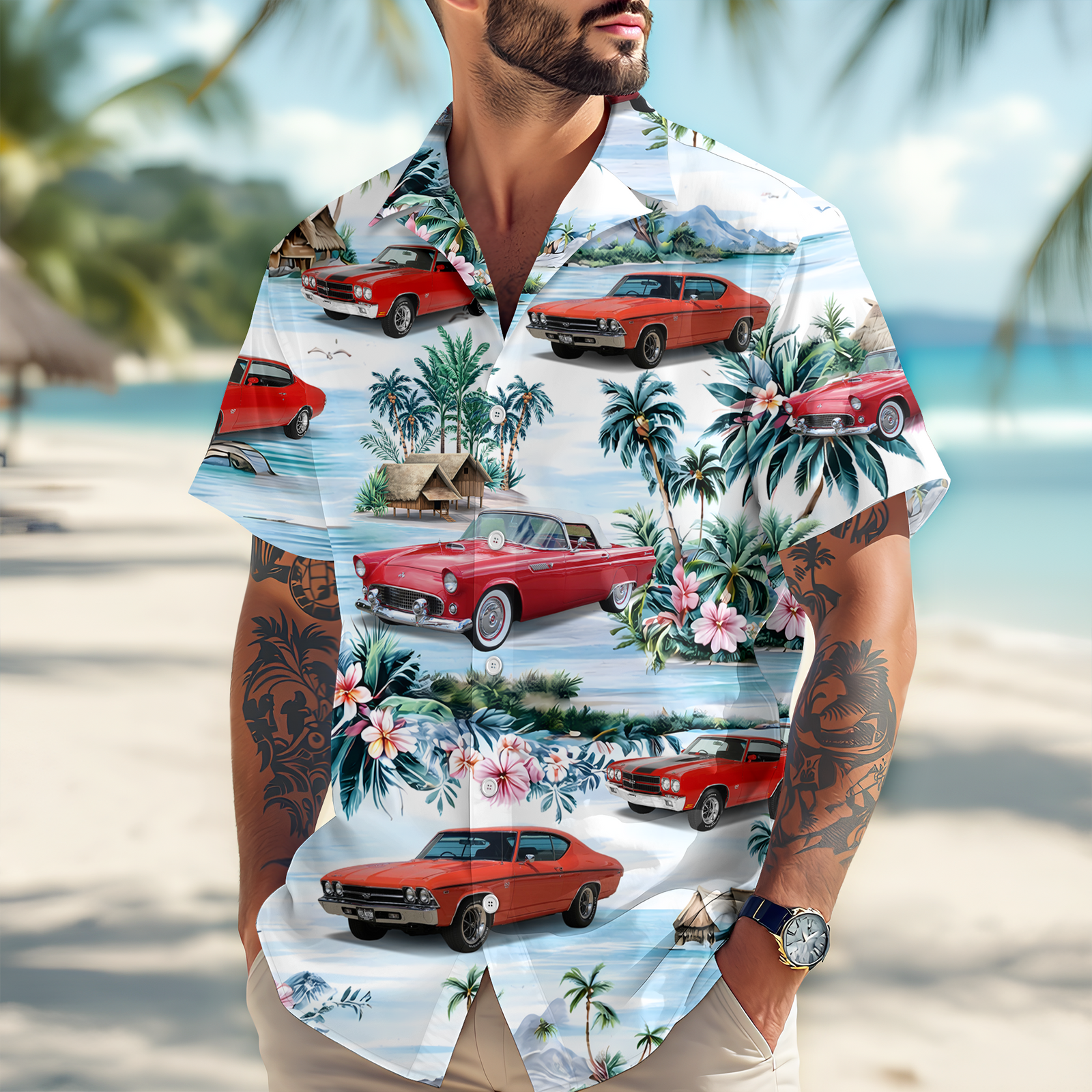 Custom Car Photo Aloha Hawaiian Shirt - Gift for Car Enthusiasts TH10 169463