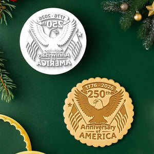250 Years Of America Eagle & Flag Cookie Stamp HO82 900670