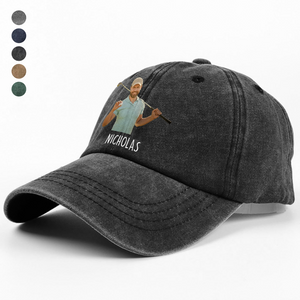 Custom Golf Player Photo Washed Denim Baseball Cap CH07 895504