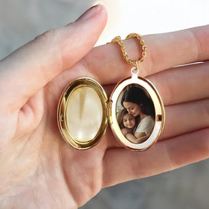 Custom Photo Mother And Daughter Forever Linked Locket Necklace TH10 892611