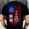 Personalized Even My Dog Is Waiting For America's 250th With US Flag Back Dark Shirt - Gift For Dog Lovers HO82 902864