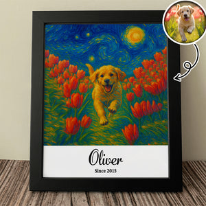 Custom Dog Cat Photo Van Gogh Art Unique Picture Frame LM32 893929