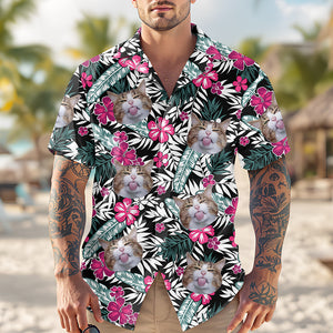 Custom Photo Funny Face Cat Family Hawaii Shirt Summer Gift HA75 892254