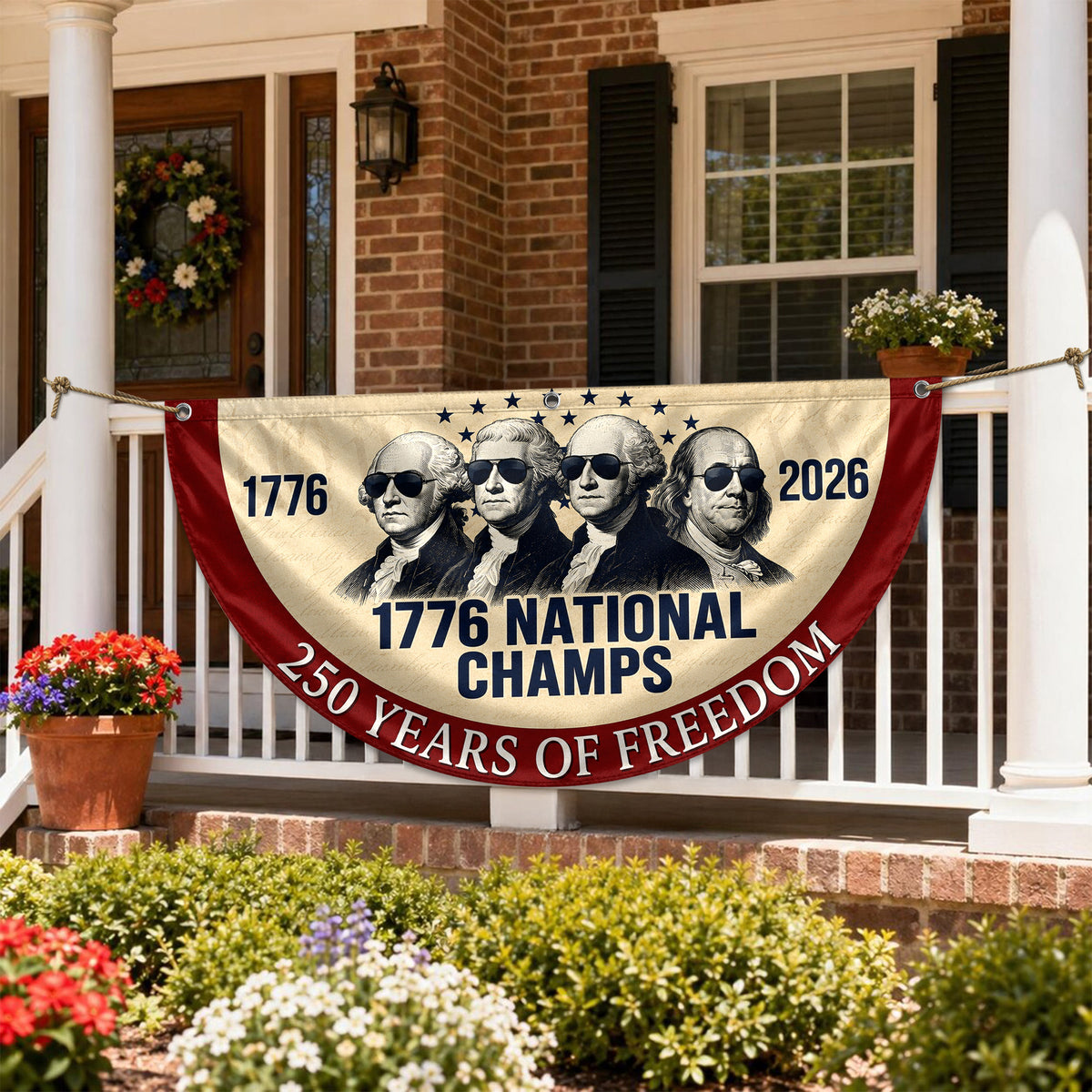 1776 National Champs 250 Years of Freedom Non-Pleated Fan Flag CH07 911974