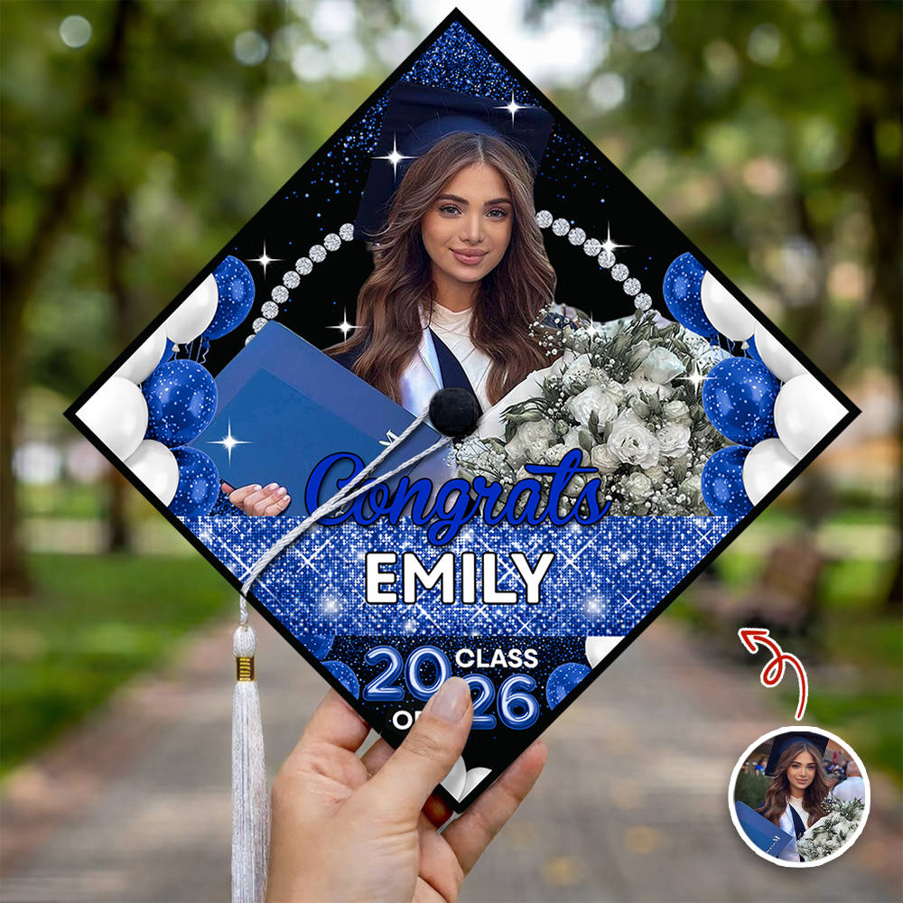 Personalized Congrats Class Of 2026 Graduation Cap Topper CH07 910754