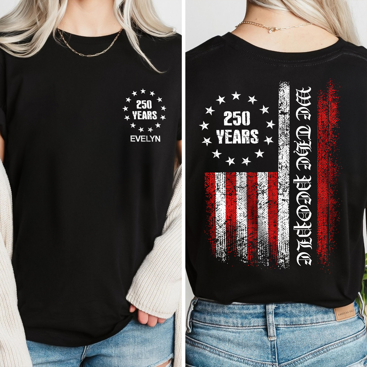 Custom Name We The People America 250 Dark Shirt TH10 169057