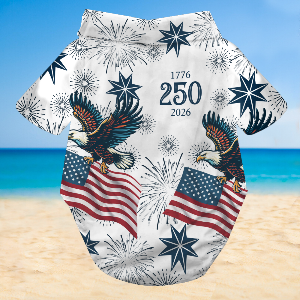 Personalized USA 250 Anniversary Eagle 1776-2026 Hawaii Shirt For Dog TH10 169275
