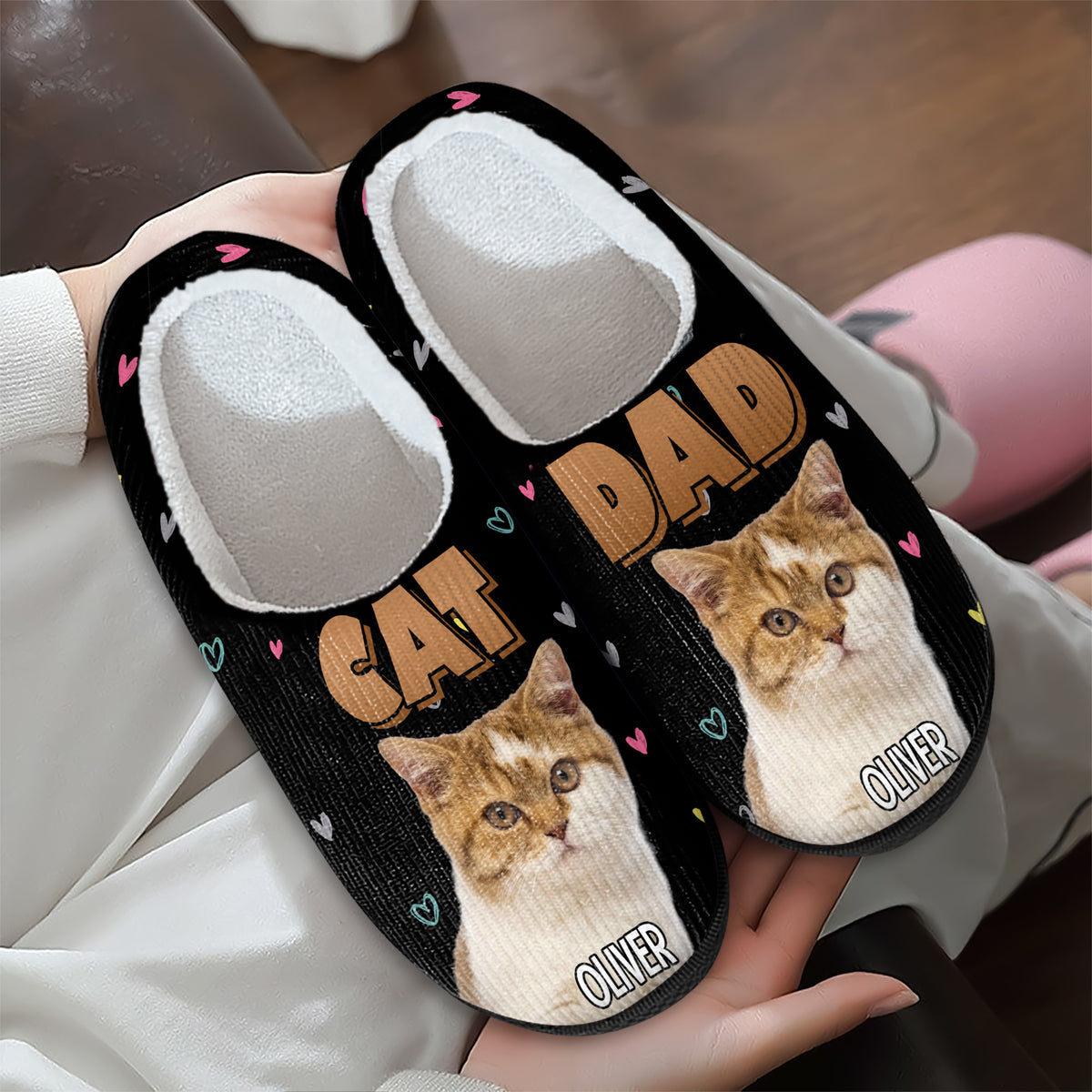 Custom Photo Cat Mom Personalized Slippers Gift For Cat Lovers CH07 896790