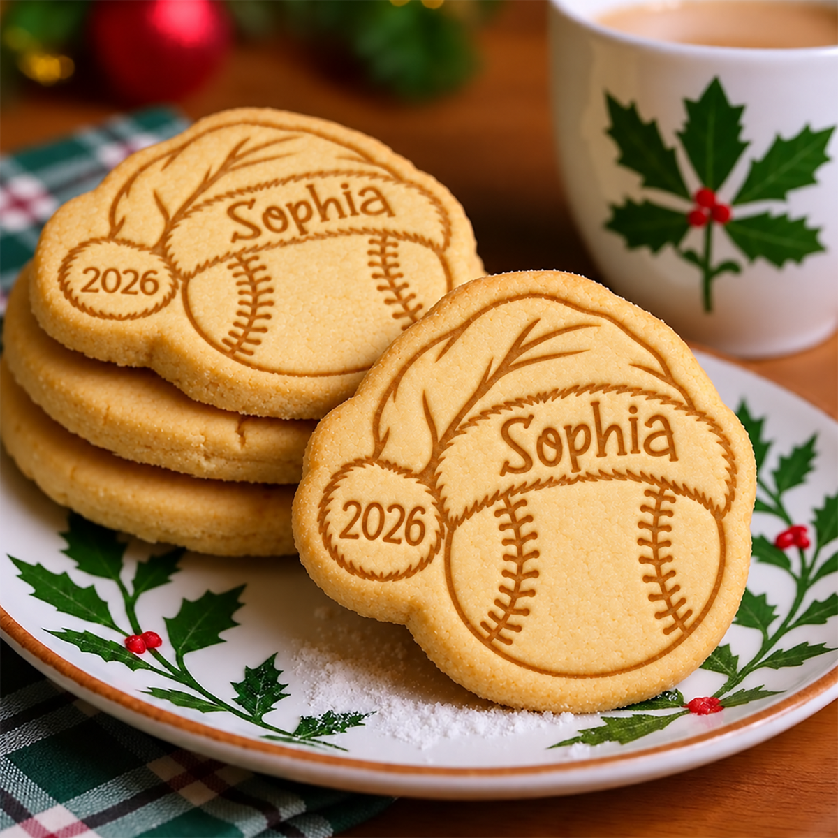 Personalized Name Sports Christmas Custom Shaped Cookie Stamp HA75 919650