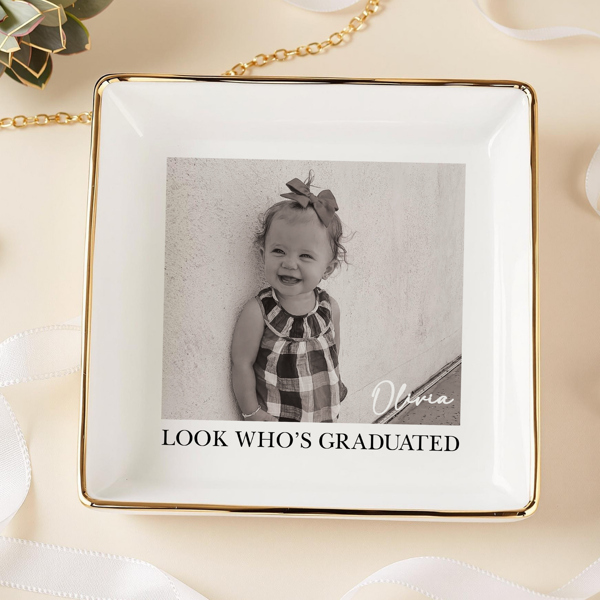 Custom Photo Look Who’s Graduated Ring Dish - Personalized Graduation Gift for Her TH10 169197