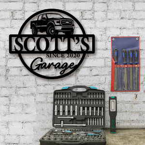 Personalized Monogram Metal Sign Custom Car Garage Sign CH07 896258