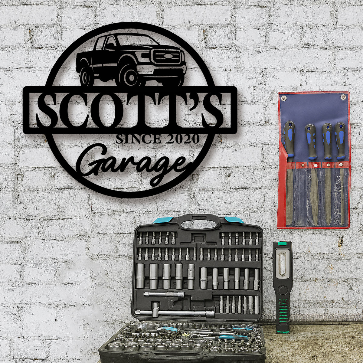 Personalized Monogram Metal Sign Custom Car Garage Sign CH07 896258