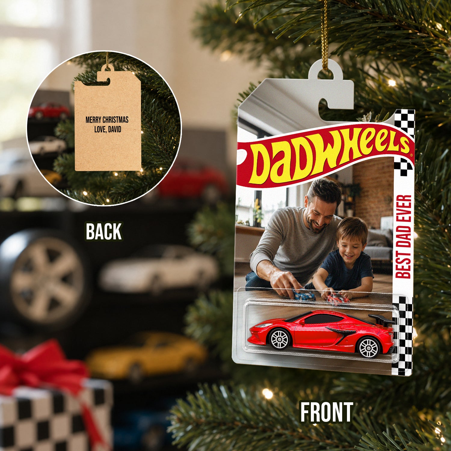 Personalized Dad Wheels Packaging Ornament for Dad, Christmas Day Gift LM32 669669