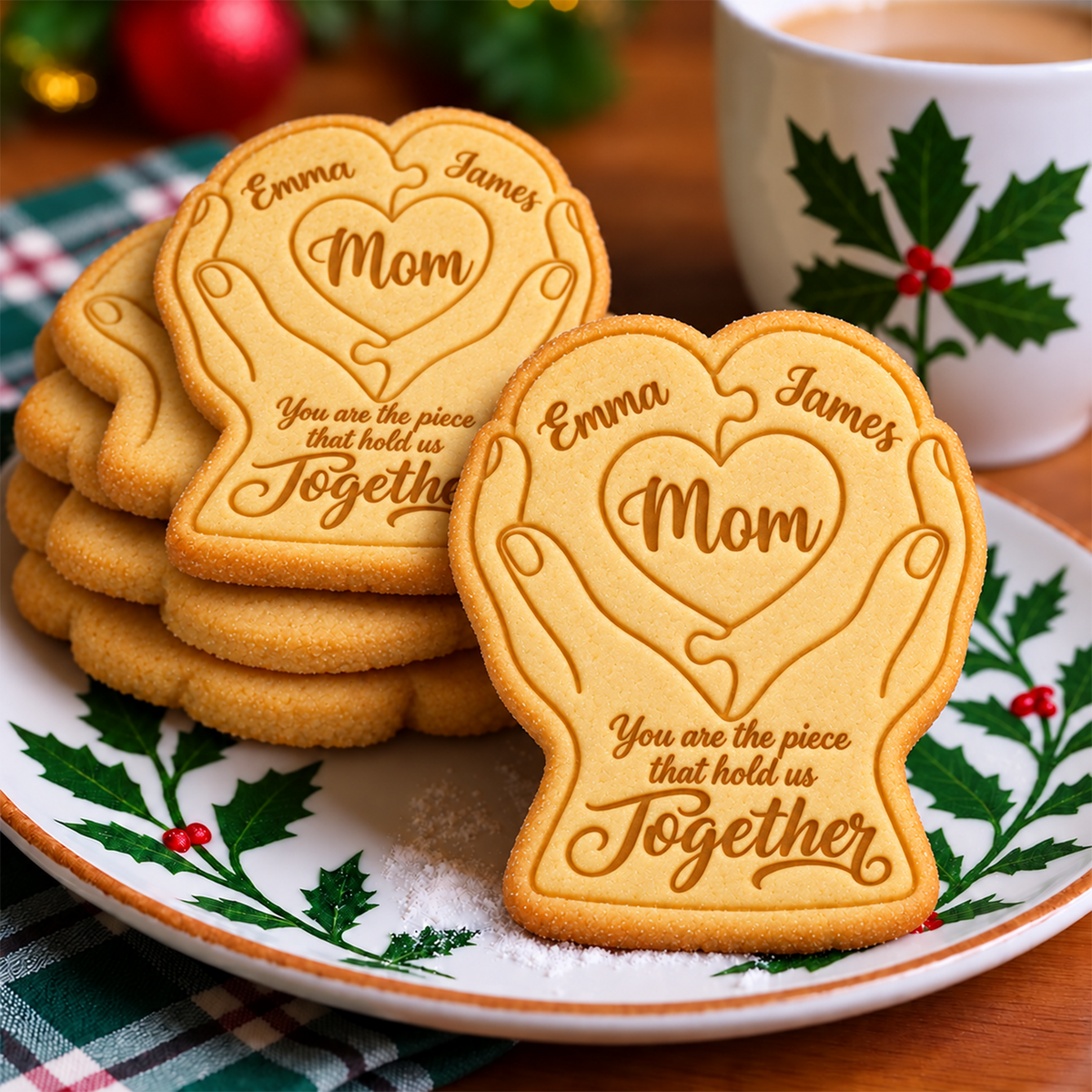 Custom Name Mom You Are The Piece That Holds Us Together Shaped Cookie Stamp HO82 904176