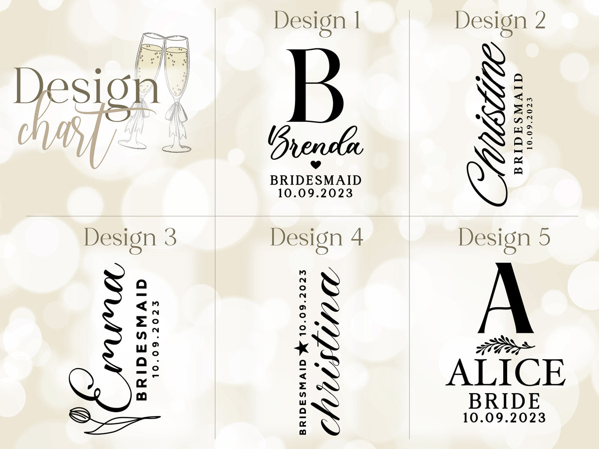 Personalized Champagne Flutes Glass For Bachelorette, Wedding, Bridesmaid Party LM32 899817