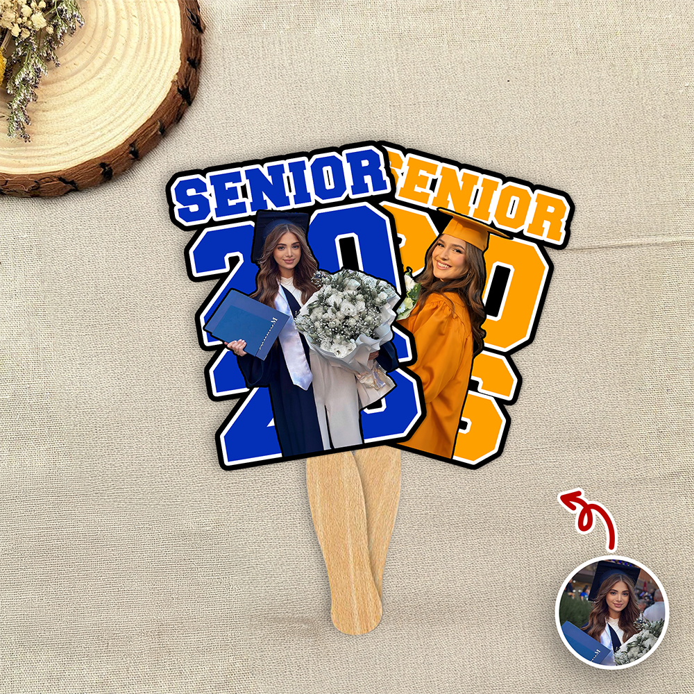 Custom Photo Senior 2026 Face Fan – Personalized Graduation Party Fan LM32 899455