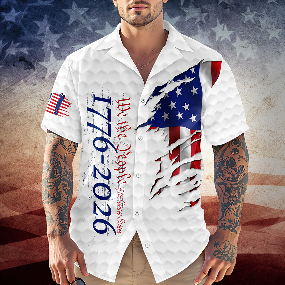 America Golf Hawaii Shirt, 1776-2026 Patriotic, USA Flag Hawaii Shirt Gift for Golf Lovers TH10 169855