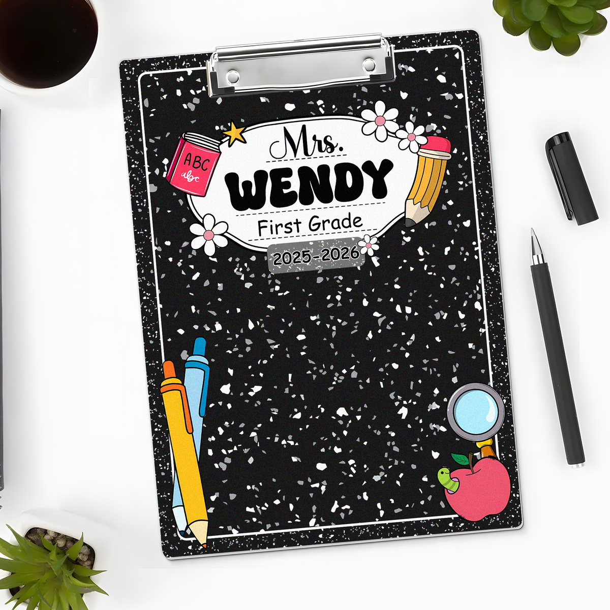 Custom Teacher Name Composition Style Clipboard Back To School Gift HO82 894308