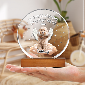 Custom Photo Dog Cat Once By My Side Forever In My Heart Round Acrylic Frame Block HA75 892782