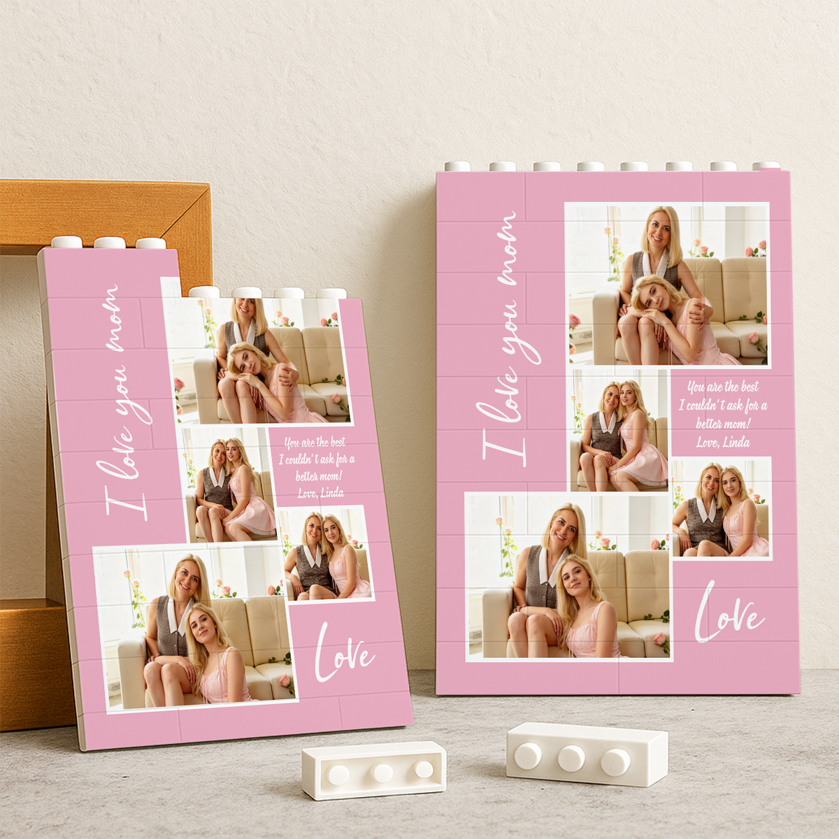 Custom Photo I Love You Mom Building Brick Blocks Mother's Day Gift HA75 920640