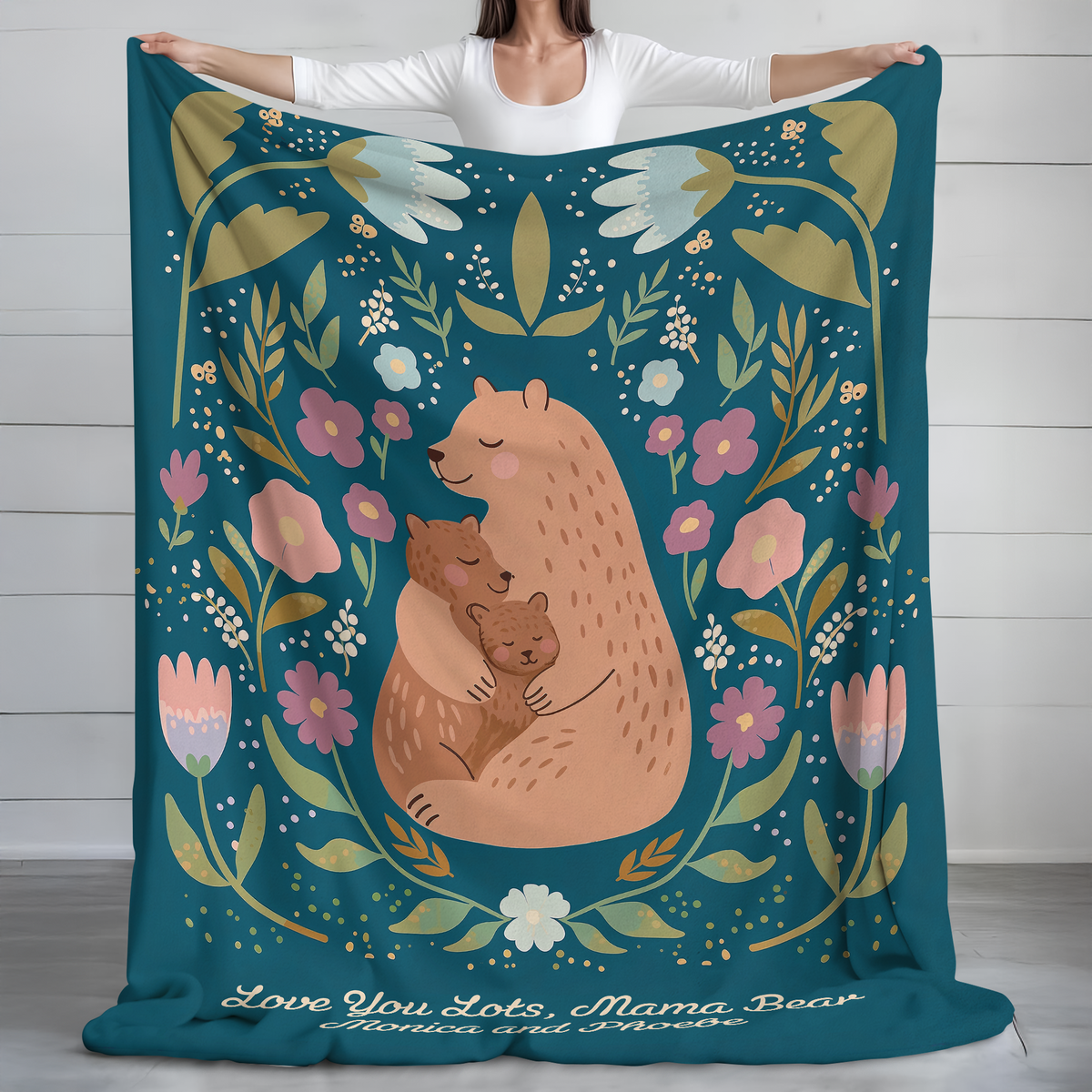 Personalized We Love You Lots, Mama Bear Blanket Mother's Day Gift HA75 920630