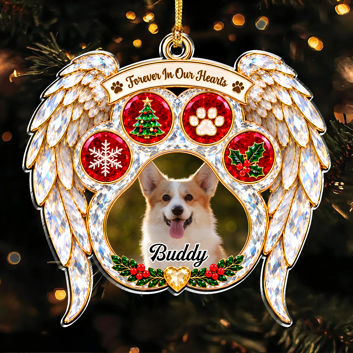 Custom Pet Photo Christmas Memorial Acrylic Ornament Gifts For Dog And Cat Lovers TH10 171605
