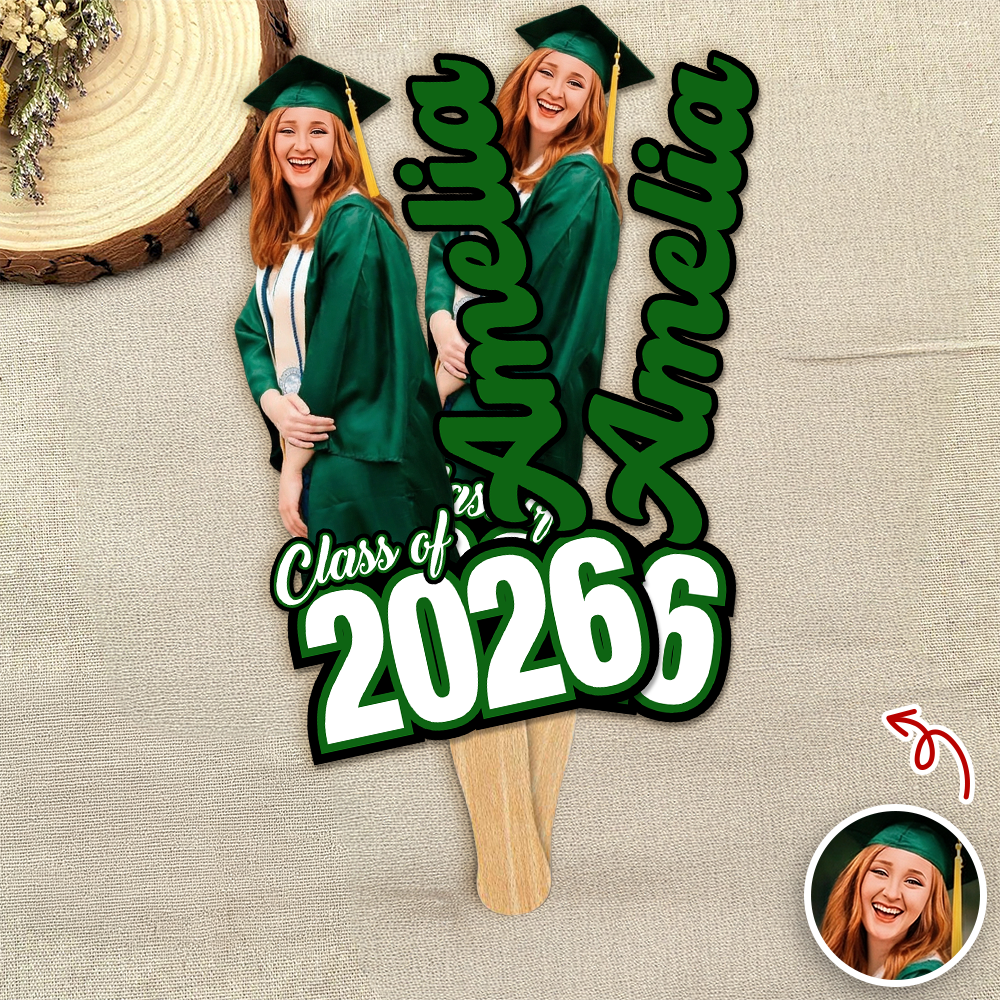 Personalised Class Of Face Fan Party Favor for Graduate LM32 899435