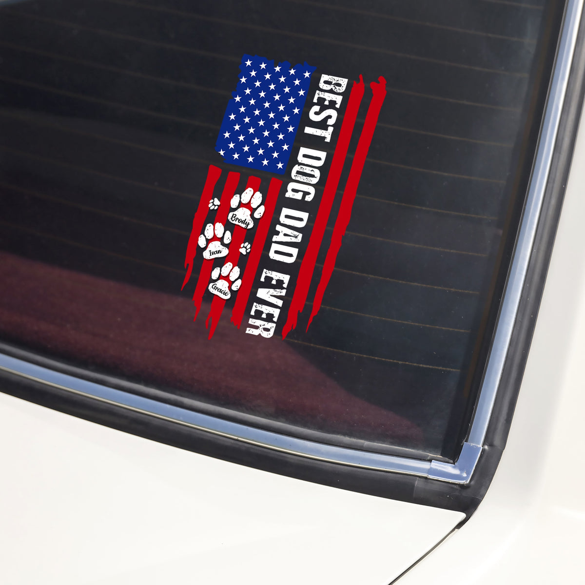 Custom Name Best Dog Dad Ever Car Window Decal Sticker TH10 169747
