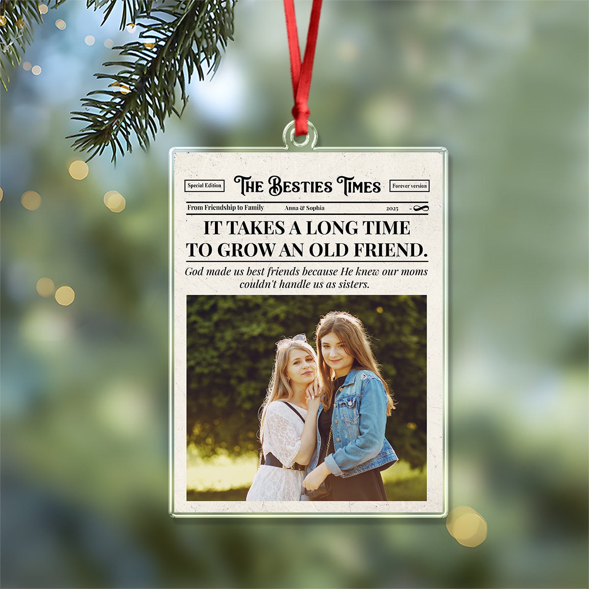 Custom Photo The BFF Times Acrylic Ornament Christmas Gift For Besties HO82 894730