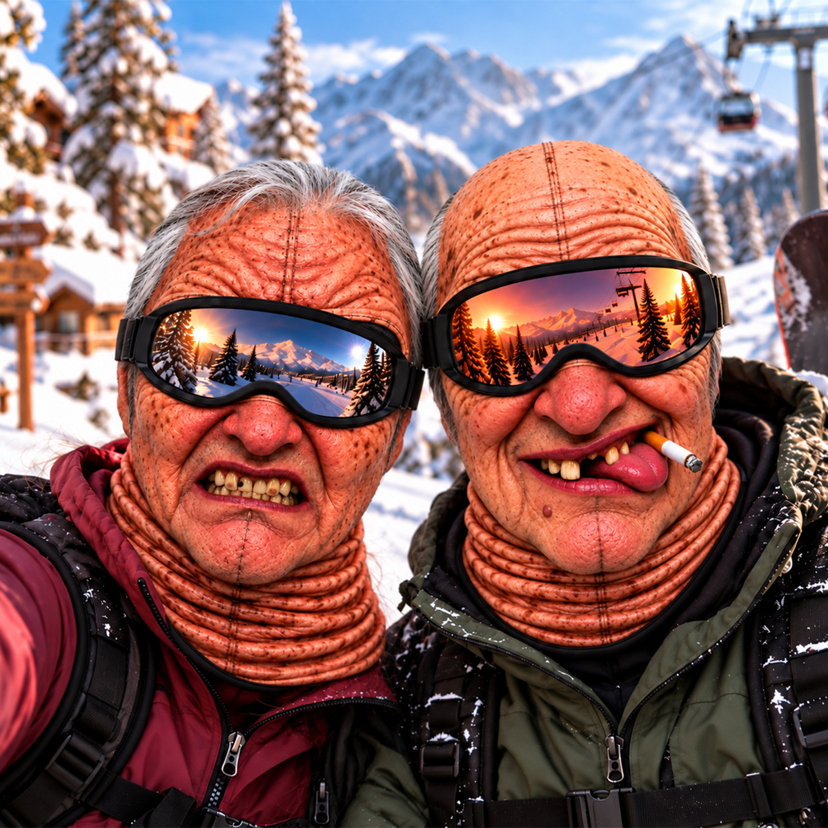 Funny Old Man Face 3D Ski Mask, 3D Novelty Balaclava for Skiing & Snowboarding CH07 180762