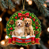 Personalized Dog Cat Photo Christmas Wreath Acrylic Ornament LM32 670365