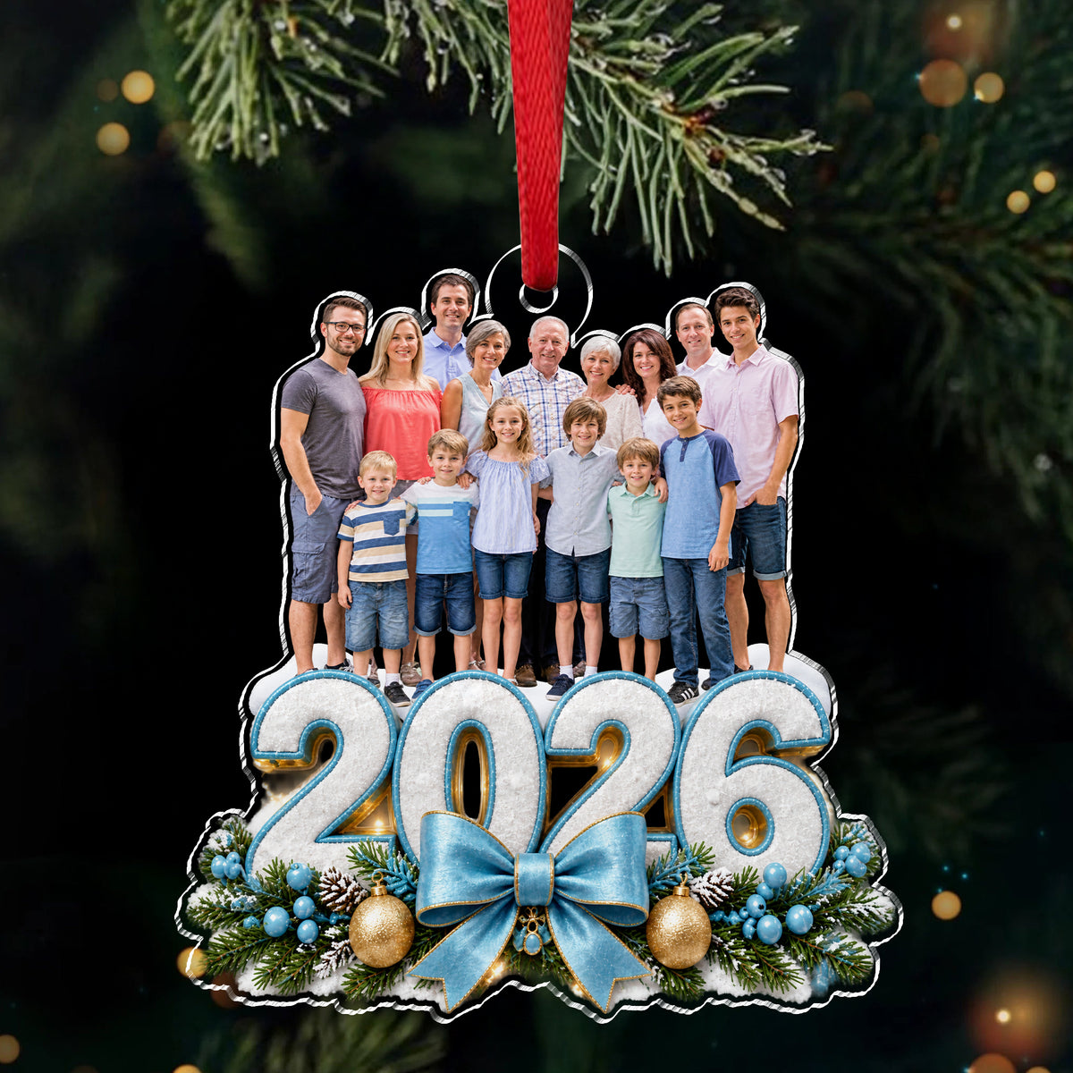 Custom Photo 2026 Family, Kids, Friends, Coworker Memorial Acrylic Ornament HO82 903850