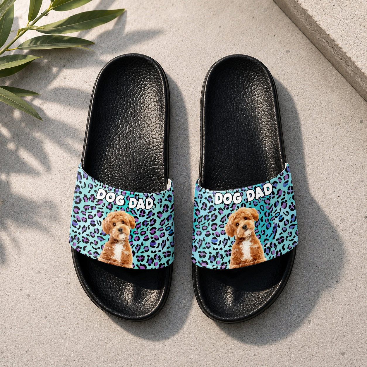 Custom Photo Leopard Slide Sandals Gift For Pet Lovers CH07 911602