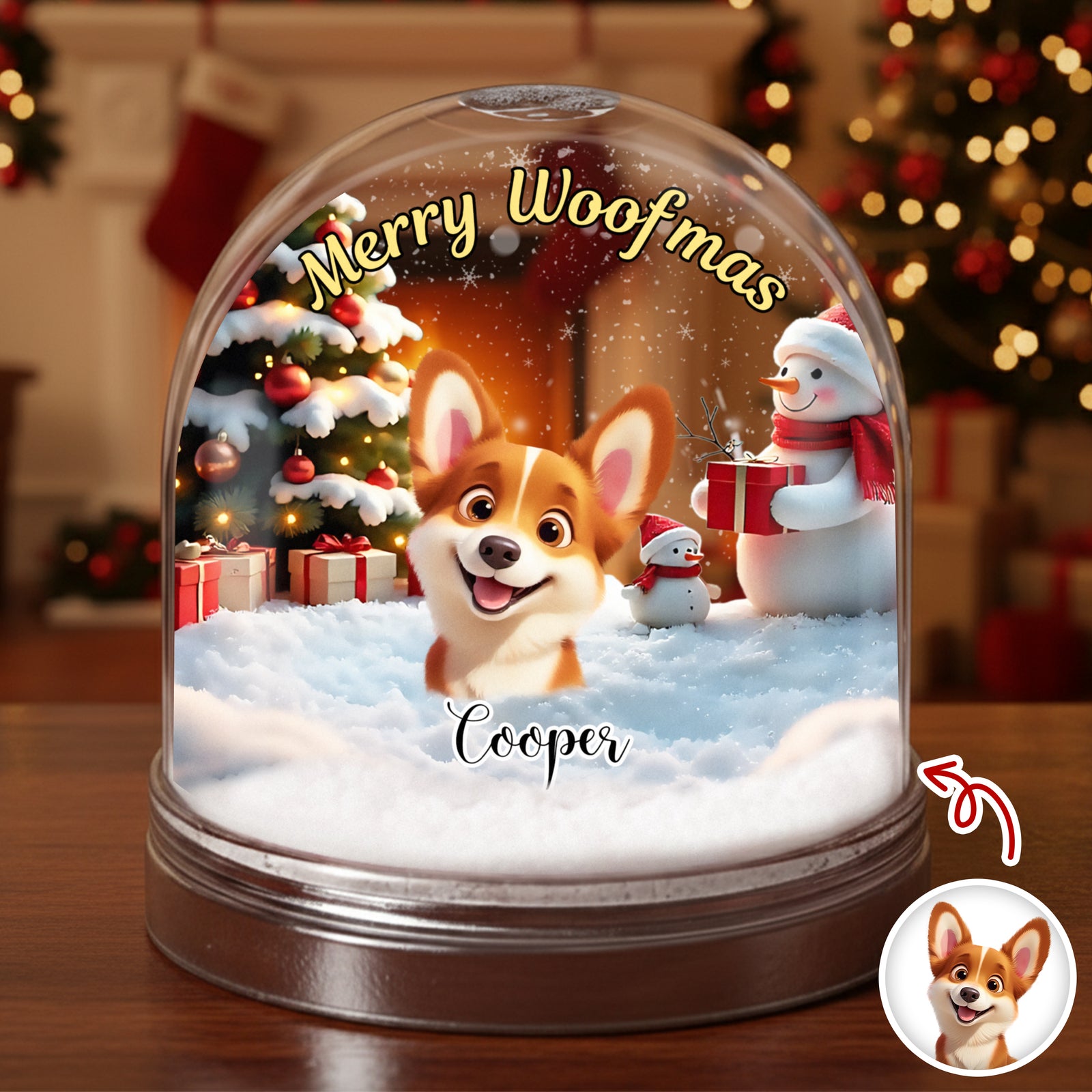 Personalized Merry Woofmas Acrylic Snow Globe For Dog Lover TH10 896503