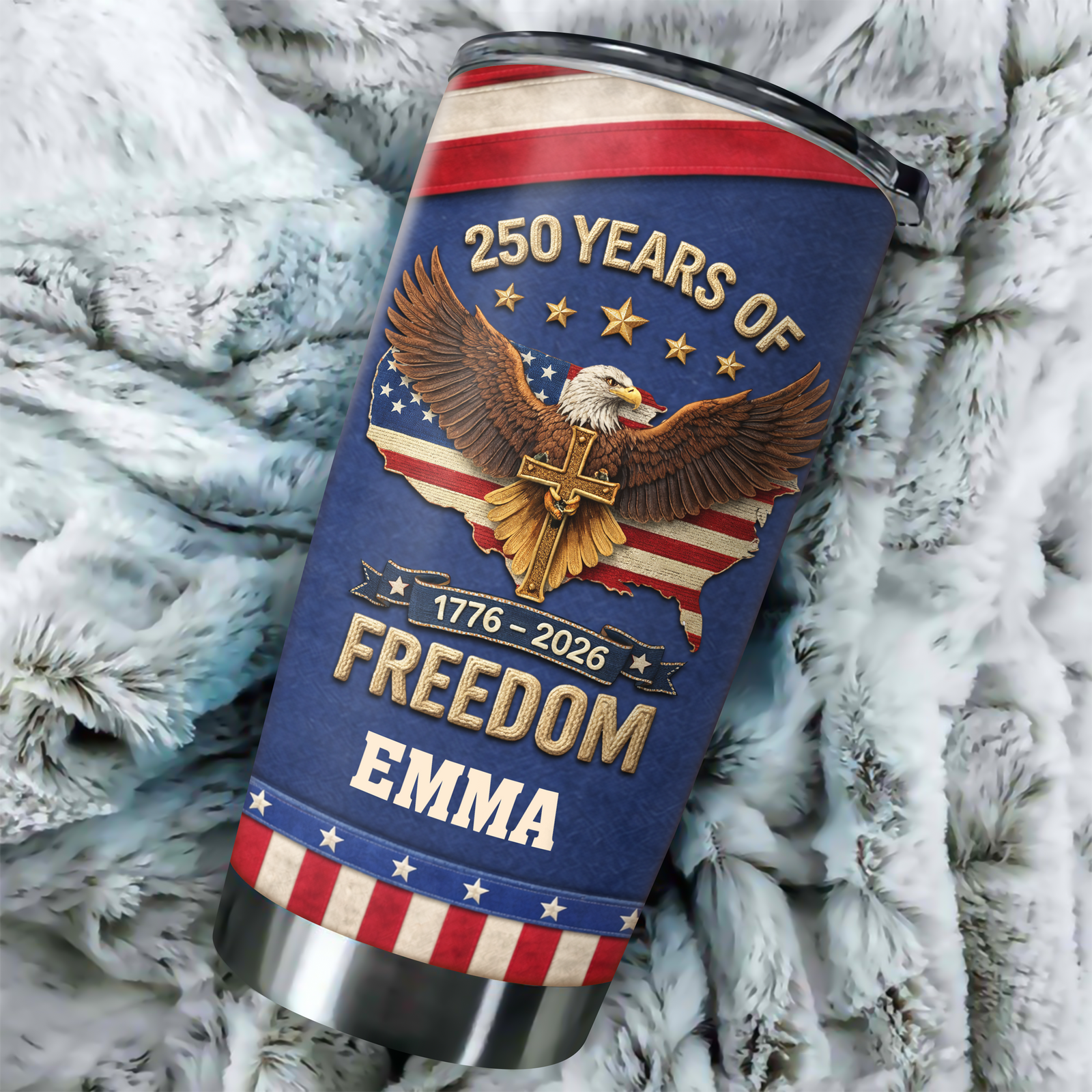 Custom Name America 250 Years Of Freedom 1776 - 2026 Fat Tumbler TH10 898733