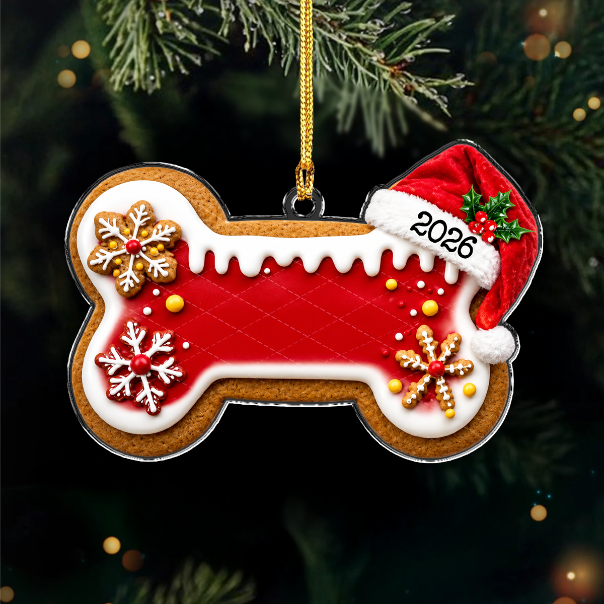 Custom Dog Bone Gingerbread Christmas Acrylic Ornament Gift For Dog Lovers TH10 170687