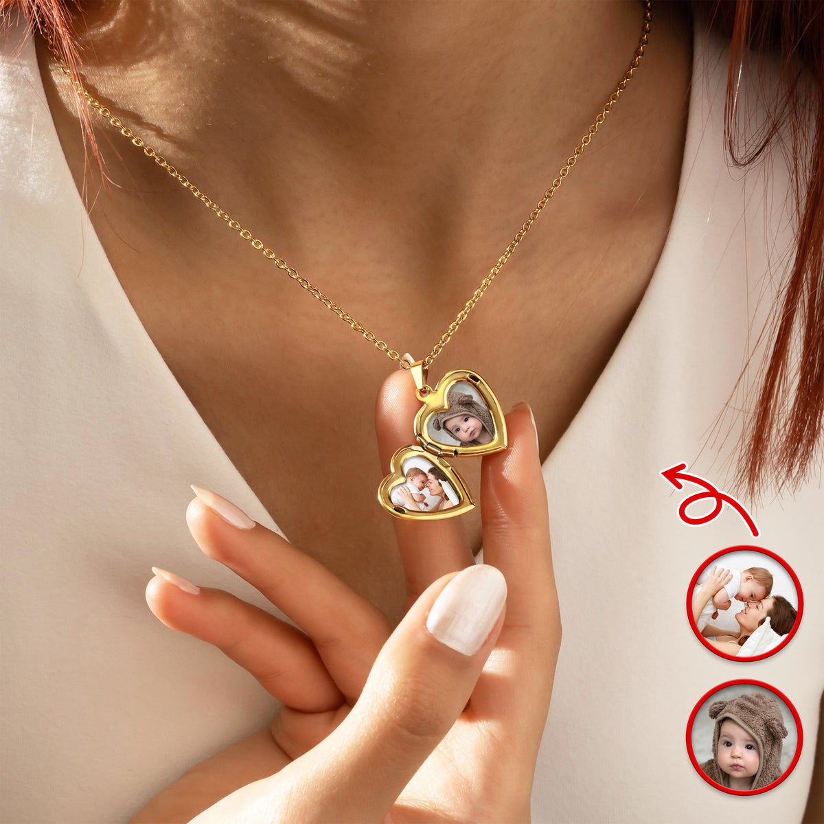 Custom Photo I'm So Lucky To Have You As My Mom Heart Locket Necklace HA75 920698