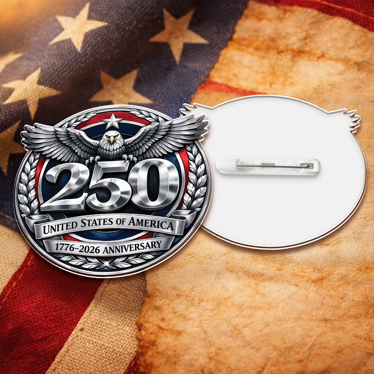 USA 250th Anniversary 1776 - 2026 Acrylic Pin HA75 920974