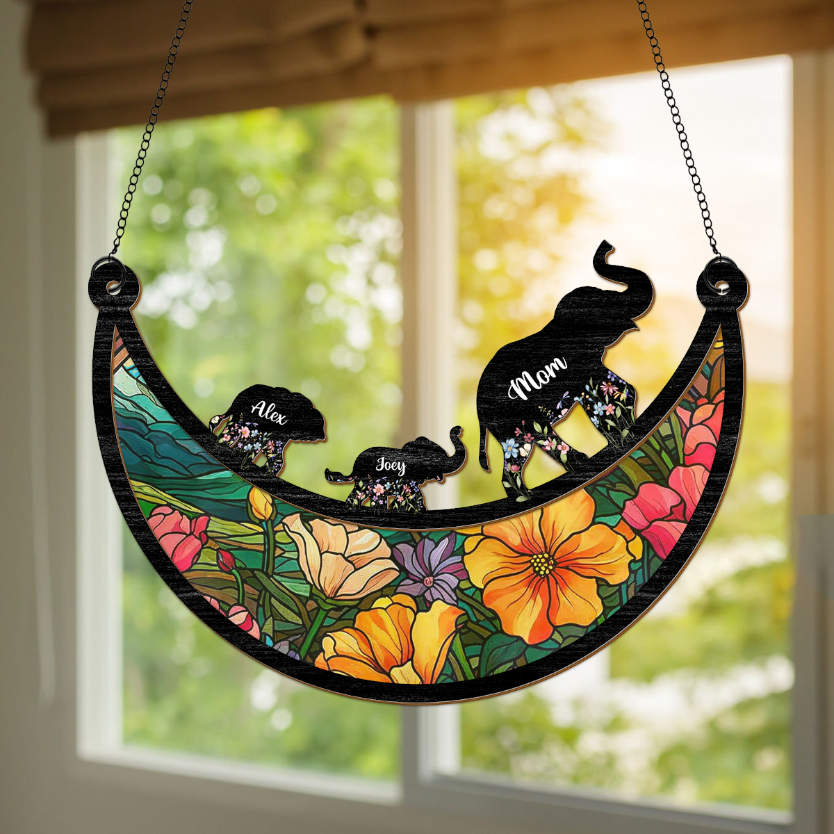 Custom Mama Elephant Family Suncatcher Mother's Day Gift HA75 920674