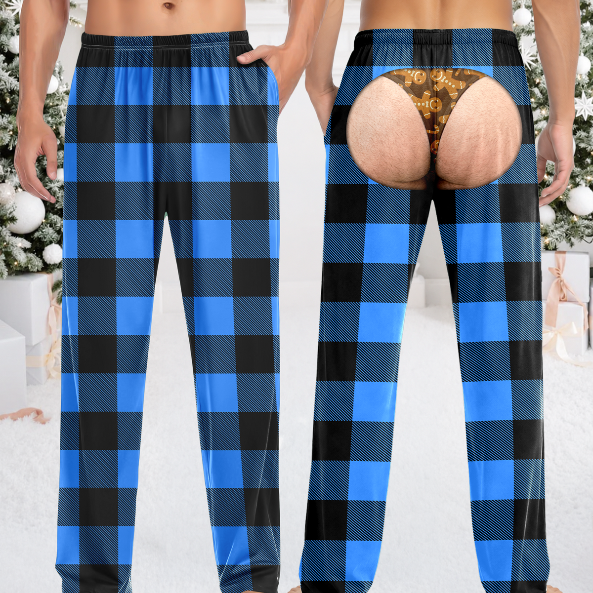 Funny Christmas Butt Illusion Pajama Pants – Gag Pants Gift CH07 180606
