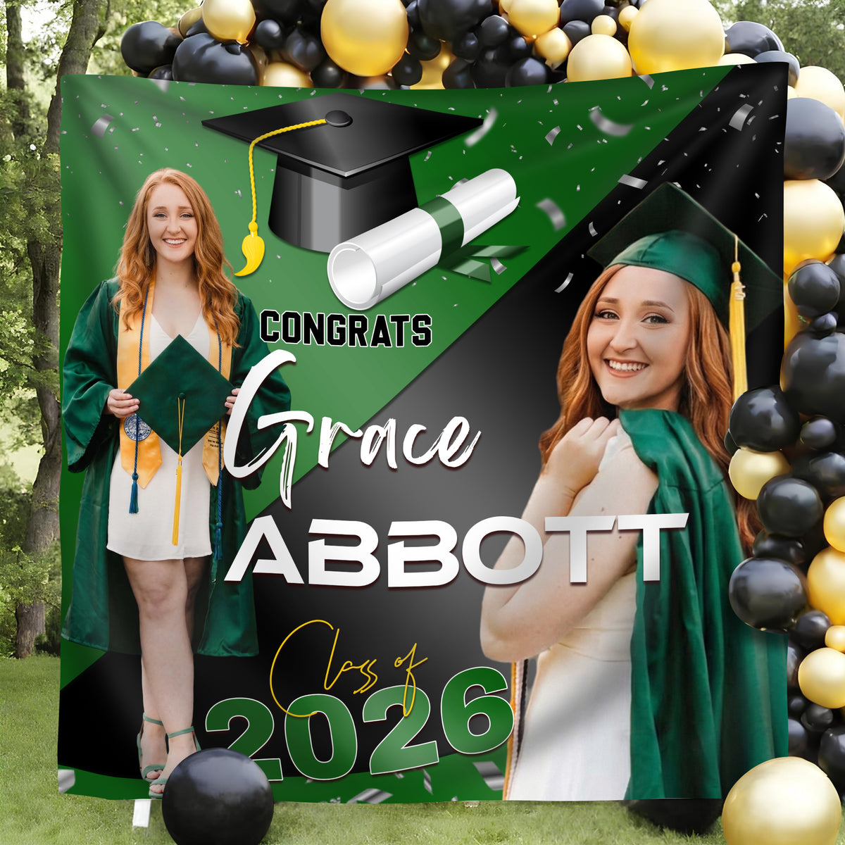 Personalized Class of 2026 Backdrop Senior Graduation Party Decoration LM32 899377