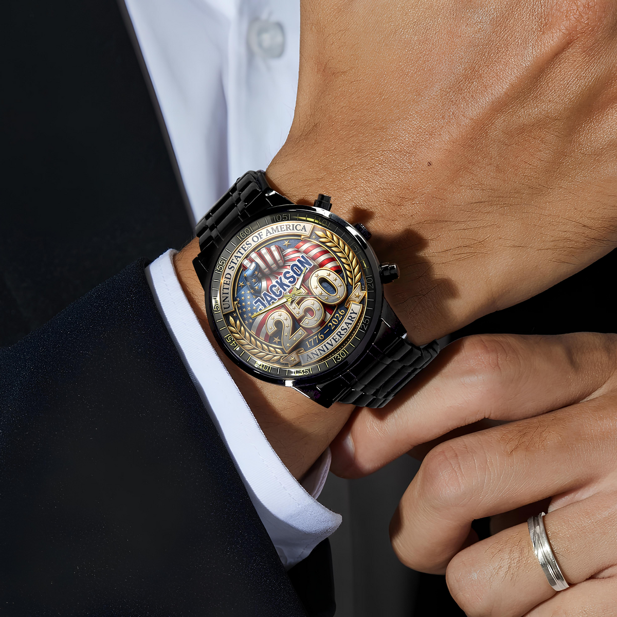 Custom Name America 250th Anniversary 1776 - 2026 Patriotic Wrist Watch CH07 911164