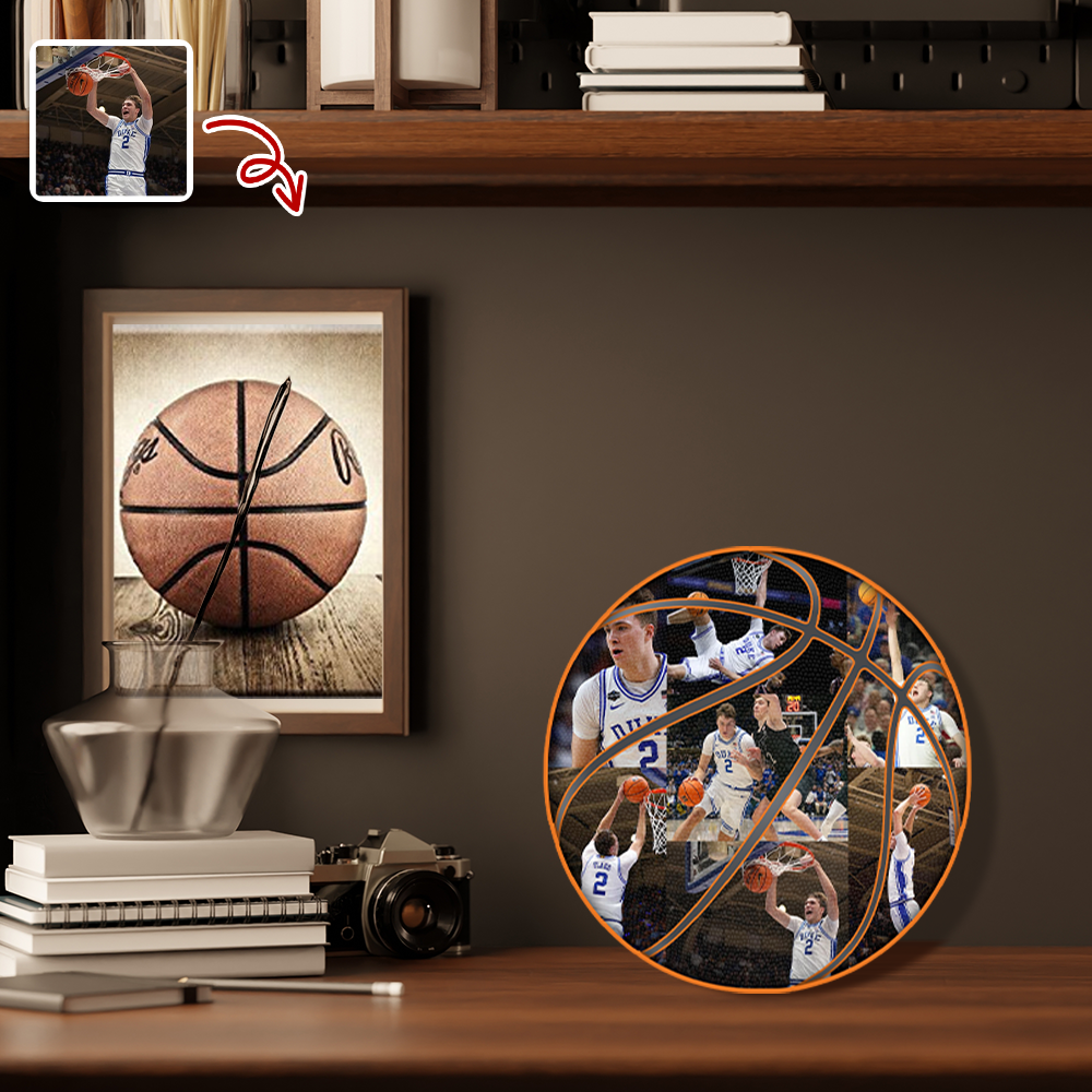 The Photo Collage And Basketball Wood Frame For Sport Lover LM32 897167