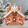 Personalized Gingerbread Family Christmas Acrylic Ornament, Festive Family Holiday Keepsake HA75 919442