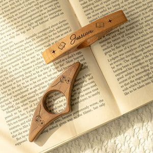 Custom Name Engraved Book Page Holder - Personalized Christmas Bookish Gifts For Book Lovers, Bookworms, Readers CH07 899516