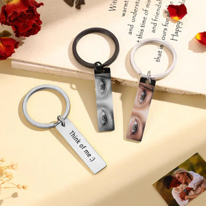 Custom Eyes Photo And Love Quote Metal Keychain Valentine's Gift TH10 898381