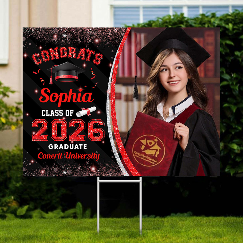 Custom Photo Class Of 2026 Personalized Graduation Yard Sign HA75 920462