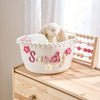 Personalized Woven Basket – Custom Name Storage Basket for Baby Toys, Nursery Organizer or Pet Toy Bin, Handmade Gift HO82 903016