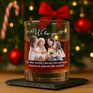 Custom Photo To Us You Are The World - Personalized Whiskey Glass TH10 894295
